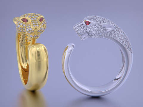 Panther Ring 3D Принт Модель