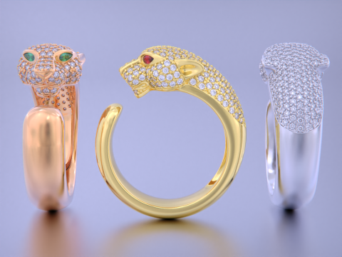 Panther Ring 3D Принт Модель