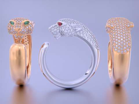 Panther Ring 3D Принт Модель