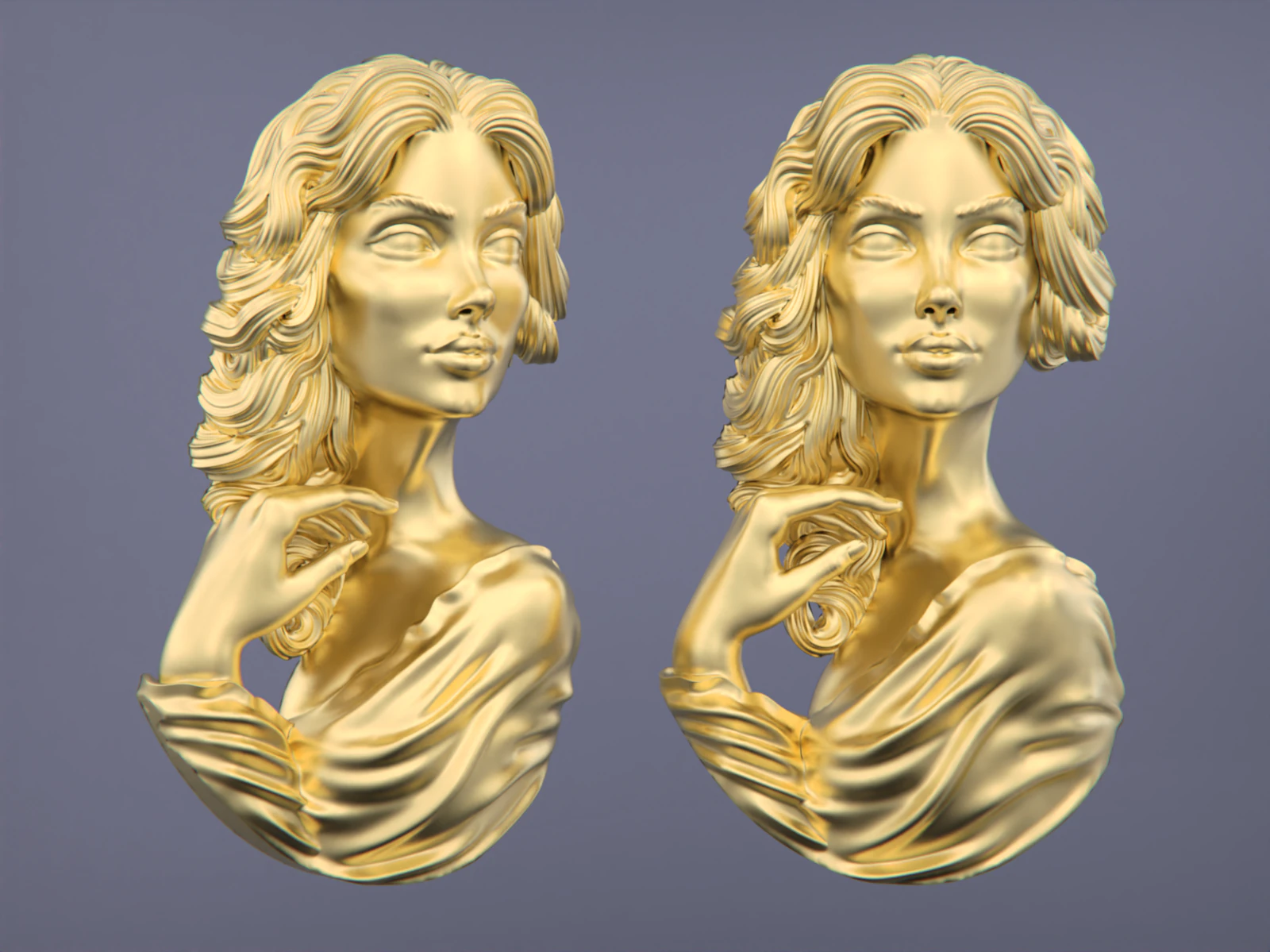 Lady Face Pendant-7size 3D Print Model .c4d .max .obj .3ds .fbx .stl .blend 