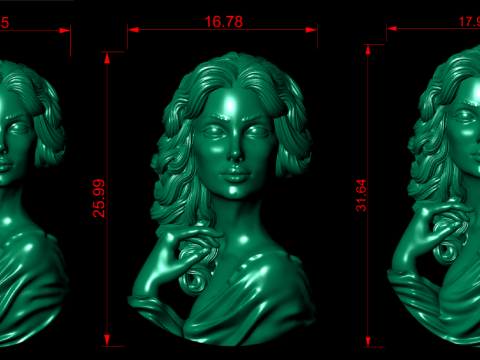 Lady Face Pendant-7size Modelo de Impressão 3D