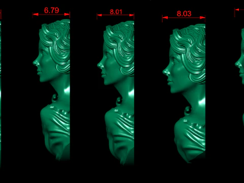Lady Face Pendant-7size 3D Print Model