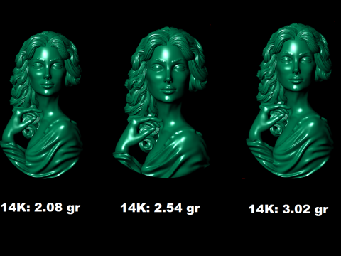 Lady Face Pendant-7size Modelo de Impressão 3D