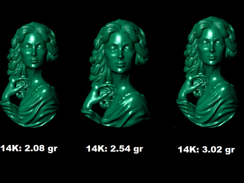Lady Face Pendant-7size 3D Print Model