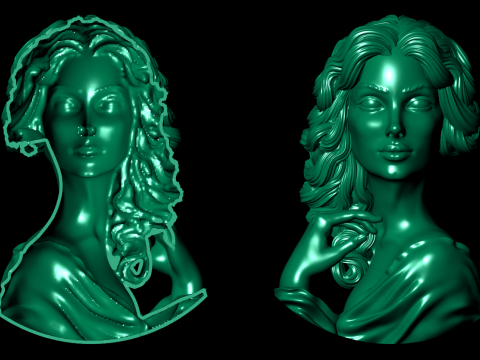 Lady Face Pendant-7size Modelo de Impressão 3D