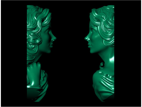Lady Face Pendant-7size Modelo de Impressão 3D