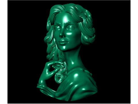 Lady Face Pendant-7size 3D Print Model