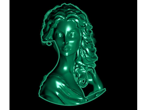 Lady Face Pendant-7size Modelo de Impressão 3D