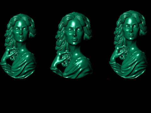 Lady Face Pendant-7size Modelo de Impressão 3D
