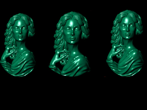 Lady Face Pendant-7size 3D Print Model