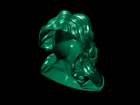 Lady Face Pendant-7size 3D Print Model