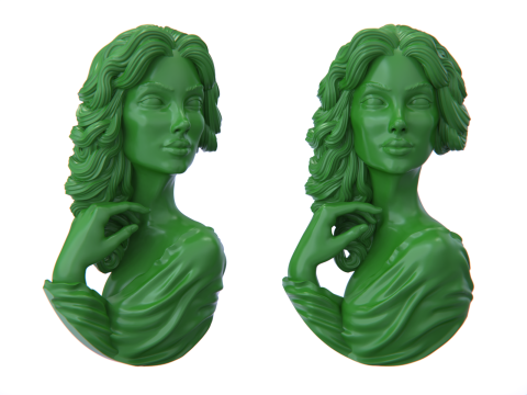Lady Face Pendant-7size Modelo de Impressão 3D