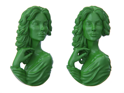 Lady Face Pendant-7size 3D Print Model