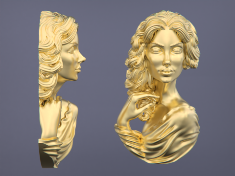 Lady Face Pendant-7size Modelo de Impressão 3D