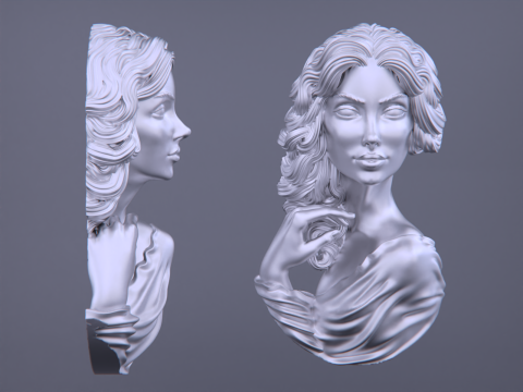 Lady Face Pendant-7size Modelo de Impressão 3D