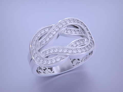 Infinity Crossover Jewelry Ring-5 Size Modèles 3D en vedette