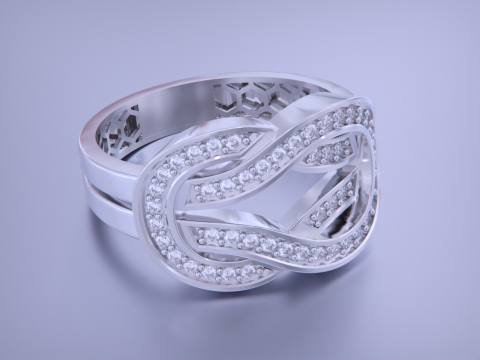 Infinity Crossover Jewelry Ring-5 Size 3Dプリントモデル