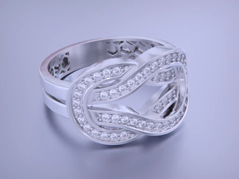Infinity Crossover Jewelry Ring-5 Size 3D Print Model