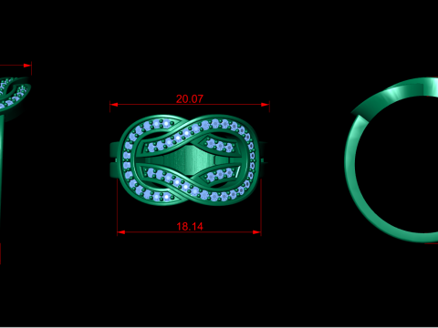 Infinity Crossover Jewelry Ring-5 Size 3Dプリントモデル