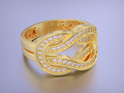 Infinity Crossover Jewelry Ring-5 Size 3Dプリントモデル
