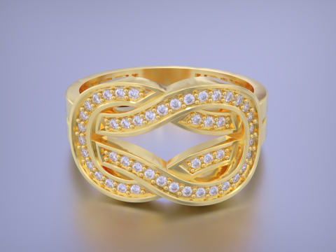 Infinity Crossover Jewelry Ring-5 Size 3Dプリントモデル