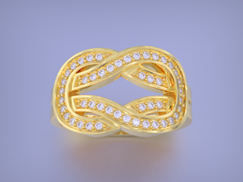 Infinity Crossover Jewelry Ring-5 Size 3Dプリントモデル