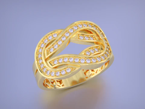 Infinity Crossover Jewelry Ring-5 Size 3D Print Model
