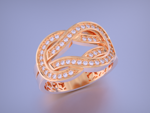 Infinity Crossover Jewelry Ring-5 Size 3Dプリントモデル