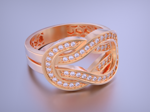 Infinity Crossover Jewelry Ring-5 Size 3Dプリントモデル