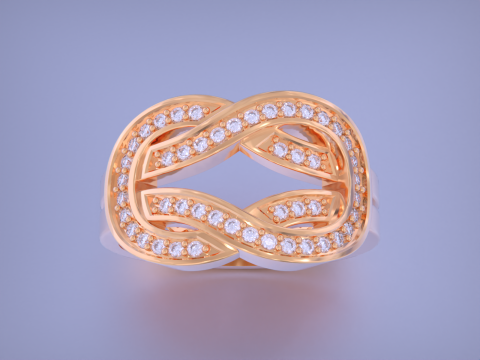 Infinity Crossover Jewelry Ring-5 Size 3Dプリントモデル