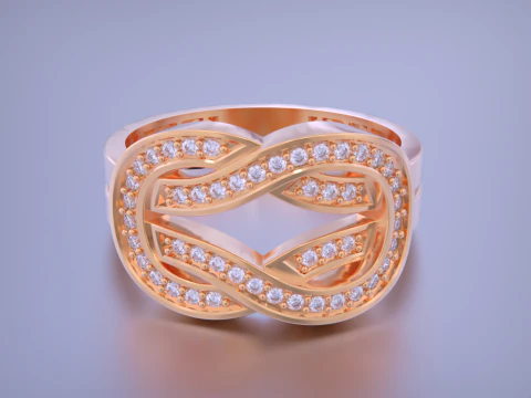Infinity Crossover Jewelry Ring-5 Size 3D Print Model