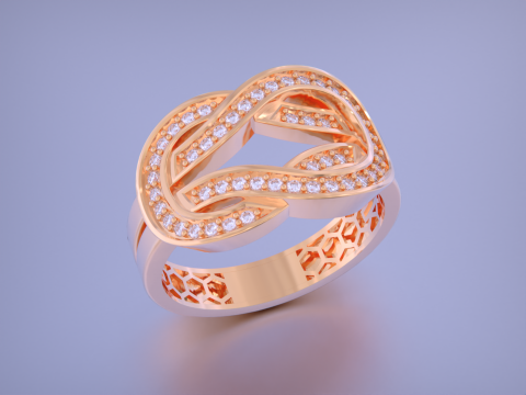 Infinity Crossover Jewelry Ring-5 Size 3Dプリントモデル