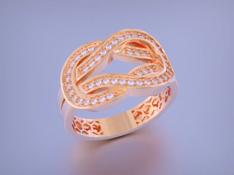 Infinity Crossover Jewelry Ring-5 Size 3D Print Model