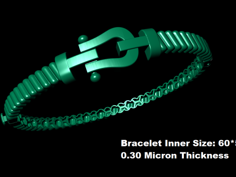 Force bracelet - Horseshoe Modèles 3D en vedette