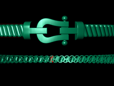 Force bracelet - Horseshoe Modèles 3D en vedette