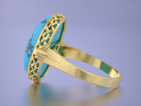 Turquoise Ring 3D 打印模型