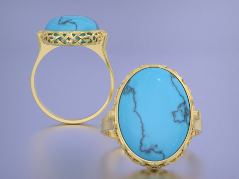 Turquoise Ring 3D 打印模型