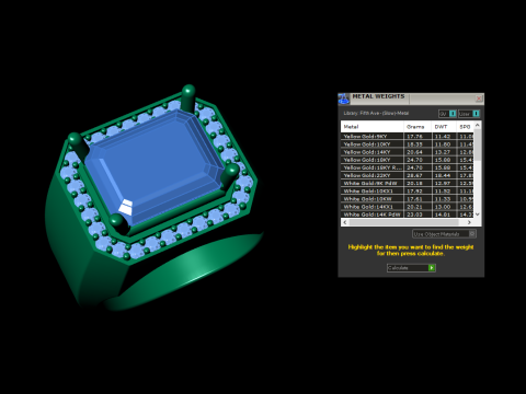 Men Emerald diamond Ring Model Cetak 3D