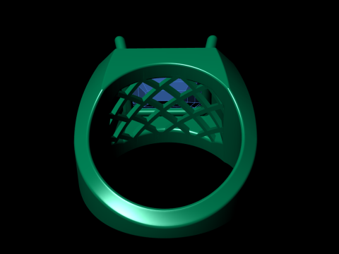 Men Emerald diamond Ring Model Cetak 3D