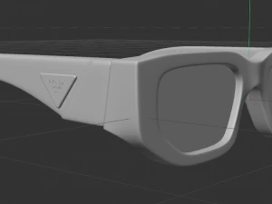 Солнцезащитные очки Prada черные 3D Модель