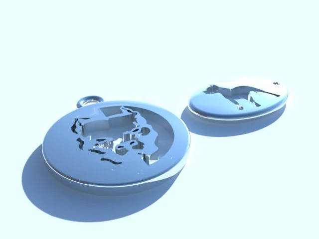 A keychain with a pit bull silhouette for 3D printing 3D Print Model .c4d .max .obj .3ds .fbx .stl .blend 