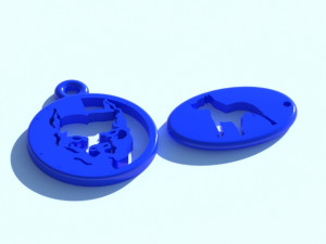 A keychain with a pit bull silhouette for 3D printing Modelo de Impressão 3D