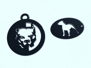 A keychain with a pit bull silhouette for 3D printing Modelo de Impressão 3D