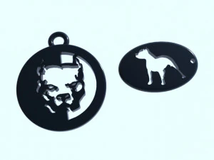 A keychain with a pit bull silhouette for 3D printing 3D Print Model
