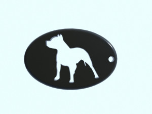 A keychain with a pit bull silhouette for 3D printing Modelo de Impressão 3D