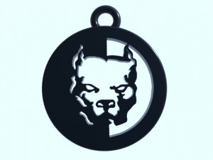 A keychain with a pit bull silhouette for 3D printing Modelo de Impressão 3D