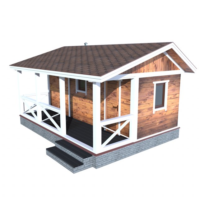 Forest house sauna 3D Model .c4d .max .obj .3ds .fbx .stl .blend