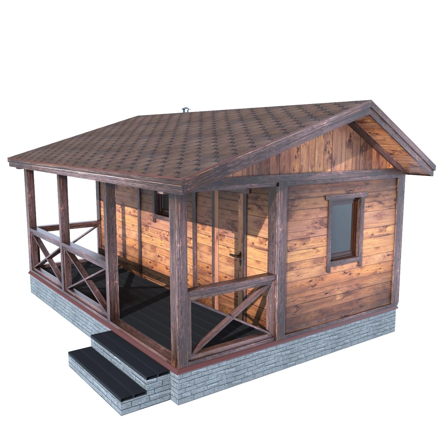 Forest house sauna 3D Model .c4d .max .obj .3ds .fbx .stl .blend 