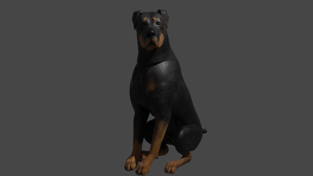 Dog doberman 3D Model .c4d .max .obj .3ds .fbx .stl .blend 