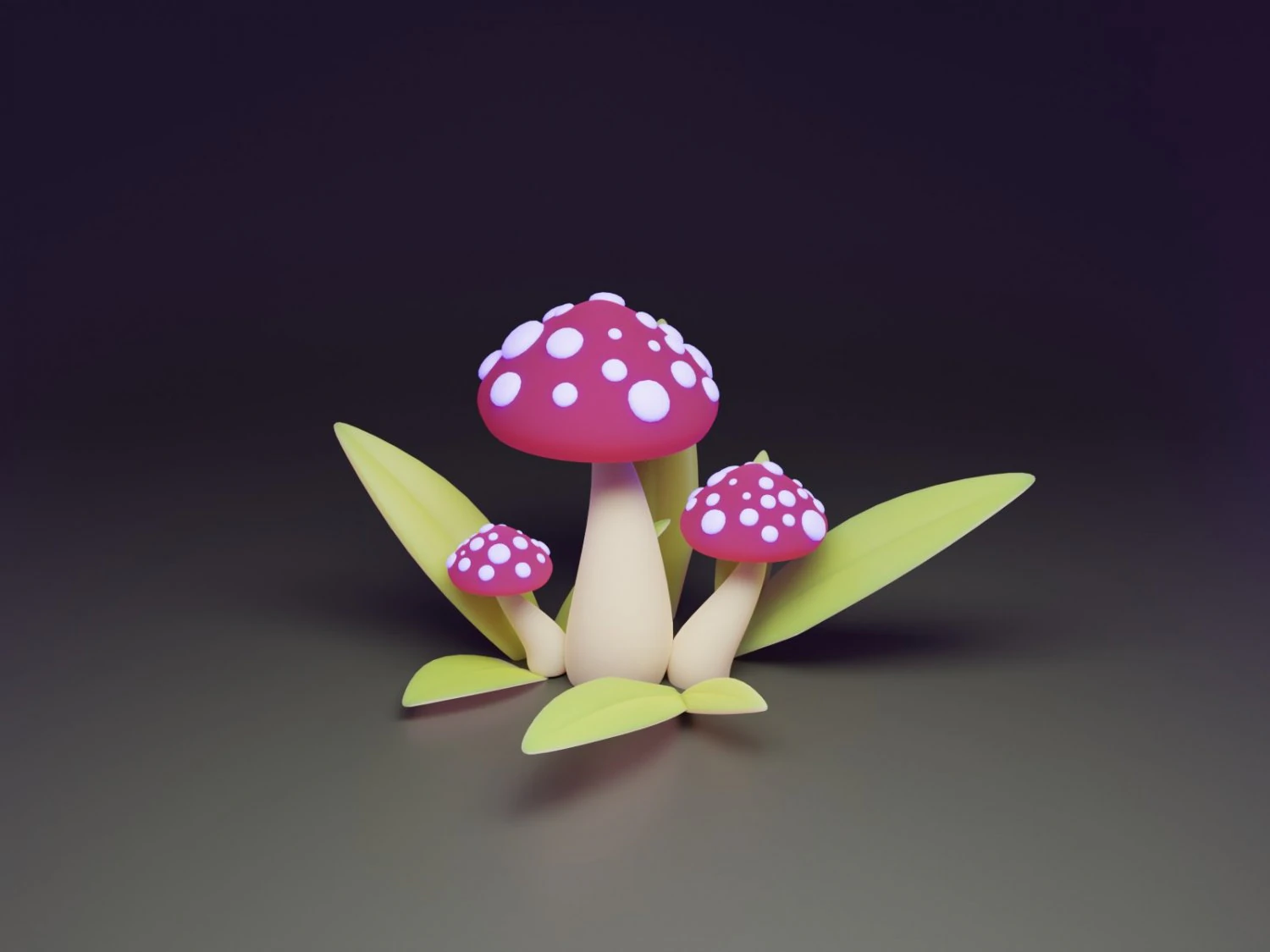 Musrooms 3D Model .c4d .max .obj .3ds .fbx .stl .blend